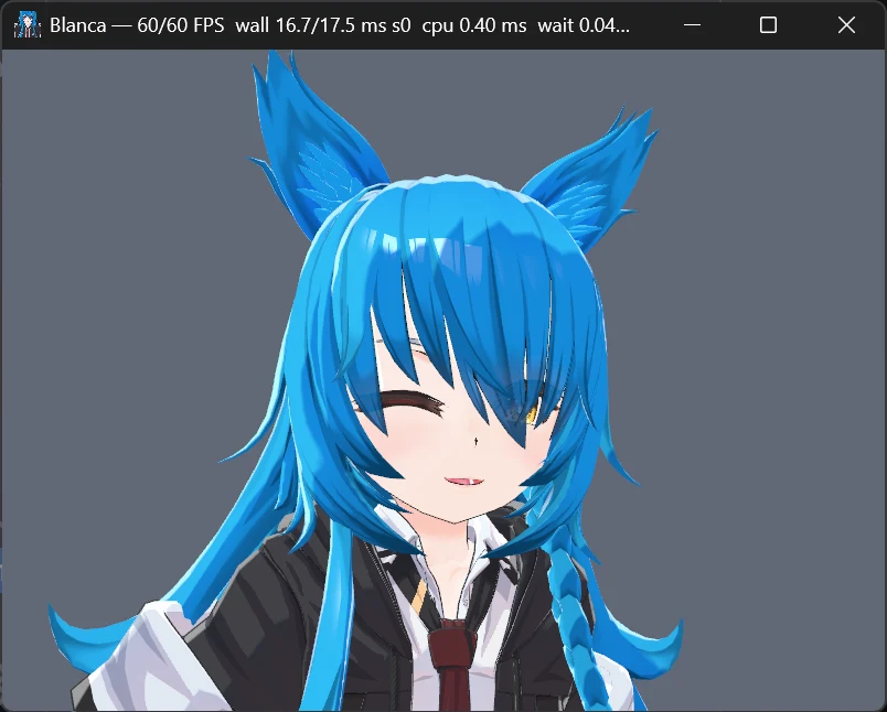 PerfectSync設定後に笑顔を見せるBlanca;Redo