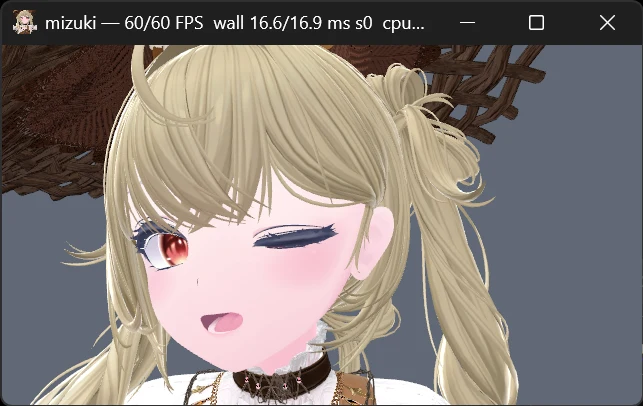 PerfectSync設定後にウィンクする瑞希